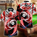BlueJose Billiards Canada Flag 8 Ball Red Energy Swirl Personalized Shirt