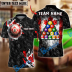BlueJose Billiards Canadian Flag 8 Ball Stars And Stripes Style Personalized Shirt (2 Colors)