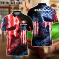 BlueJose Billiards 9 Ball Yinyang USA Fire Smoke Punisher Skull Design Personalized Shirt