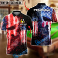 BlueJose Billiards 8 Ball & 9 Ball Yinyang USA Fire Smoke Punisher Skull Design Personalized Shirt