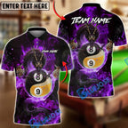 BlueJose Billiards Mystic Dragon Fire Ball 8 9 Yin And Yang Customized Name, Team Name 3D Shirt (6 Colors)