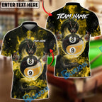 BlueJose Billiards Mystic Dragon Fire Ball 8 9 Yin And Yang Customized Name, Team Name 3D Shirt (6 Colors)