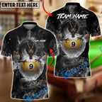 BlueJose Billiards Mystic Dragon Fire Ball 9 Customized Name, Team Name 3D Shirt (6 Colors)