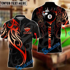 BlueJose Billiards 8 Ball Sport Tribal Crown Cue Personalized Name, Team Name Unisex Shirt (4 Colors)