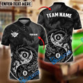 BlueJose Billiards Yin And Yang Ball 8 Dragon Personalized Name Shirt (4 Colors)