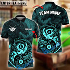 BlueJose Billiards Yin And Yang Ball 8 Dragon Personalized Name Shirt (4 Colors)