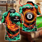 BlueJose Billiards 8 Ball Double Firestorm Personalized Name Shirt (4 Colors)
