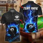 BlueJose Billiards Ball 8 Pool Thunder Lightning Personalized Name, Team Name Unisex Shirt (4 Colors)
