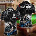 BlueJose Billiards Ball 8 Pool Thunder Lightning Personalized Name And Team Name Shirt