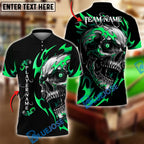 BlueJose Billiards Ball 8 Flame Skull Personalized Name Shirt (4 Colors)