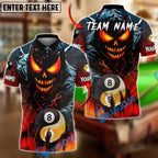 BlueJose Billiards Ball 8&9 Yin And Yang Flame Skull Personalized Name, Team Name Unisex Shirt (4 Colors)