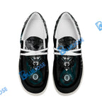 BlueJose Billiards 8 Chain Scar Wolf White Canvas Loafer Shoes (4 Colors)