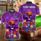BlueJose Billiards Pools Life 8 Ball Glow Cartoon Personalized Name, Team Name Unisex Shirt (4 Colors)