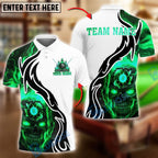 BlueJose Billiards Ball 8 Skull Head Fire Burst Personalized Name, Team Name Unisex Shirt (4 Colors)