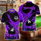 BlueJose Billiards Ball 8 Fire Splash Personalized Name, Team Name Unisex Shirt (4 Colors)