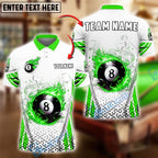 BlueJose Billiards Ball 8 Flame Break Personalized Name Shirt (4 Colors)