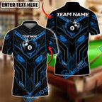 BlueJose Billiards 8 Ball Cyber Eyes Personalized Name, Team Name Unisex Shirt (4 Colors)