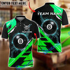 BlueJose Billiards 8 Ball Cyber Tech Glow Personalized Name, Team Name Unisex Shirt (4 Colors)