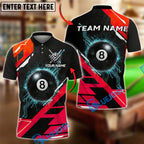 BlueJose Billiards 8 Ball Cyber Tech Glow Personalized Name, Team Name Unisex Shirt (4 Colors)