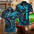 BlueJose Billiards Ball 8 Tribal Lion Head Polynesian Tattoo Pattern Personalized Name Shirt (4 Colors)