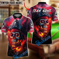 BlueJose Billiards 8 Ball Pirate Skull Flame Personalized Name, Team Name Unisex Shirt (4 Colors)