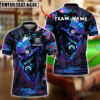BlueJose Billiards 8-Ball Crazy Skull Jocker Colorful Graffiti Personalized Name, Team Name Unisex Shirt (4 Colors)