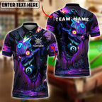 BlueJose Billiards 8-Ball Crazy Skull Jocker Colorful Graffiti Personalized Name, Team Name Unisex Shirt (4 Colors)