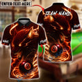 BlueJose Billiards 8 Ball Lightning Wolf Personalized Name, Team Name Unisex Shirt (4 Colors)