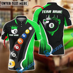 BlueJose Billiards 8-Ball Black Crown Design Personalized Name Shirt (4 Colors)
