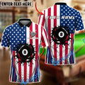 BlueJose Billiards USA Cracked 8 Ball Impact Personalized Shirt