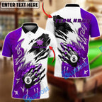 BlueJose Billiards Fire 8 Ball Claw Smash Personalized Name Shirt (4 Colors)