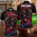 BlueJose Billiards 8-Ball Gothic Skull & Rose Personalized Name Shirt (4 Colors)