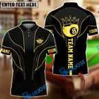BlueJose Billiards Royal 8 Ball Elite Customized Name, Team Name 3D Shirt (6 Colors)