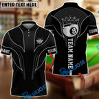 BlueJose Billiards Royal 8 Ball Elite Customized Name, Team Name 3D Shirt (6 Colors)