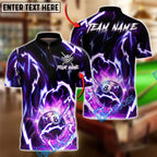 BlueJose Billiards 8 Ball Lightning Shirt Electric Pool Ball Design Personalized Name Shirt (4 Colors)