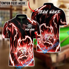 BlueJose Billiards 8 Ball Lightning Shirt Electric Pool Ball Design Personalized Name Shirt (4 Colors)