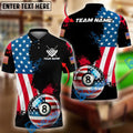 BlueJose Billiards Ball 8 Pool Distressed USA Flag Personalized Name, Team Name Unisex Shirt