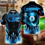 BlueJose Billiards 8 Ball Premium Icy Pattern Personalized Name, Team Name Unisex Shirt (4 Colors)