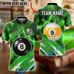 BlueJose Billiards Ball 8&9 Lightning Pool Electric Storm Graphic Customized Name, Team Name 3D Shirt (6 Colors)