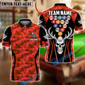 BlueJose Billiards Ball 8 Camo Skull Rack Balls Dark Gothic Graphic Customized Name, Team Name 3D Shirt (6 Colors)