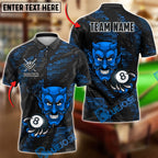 BlueJose Billiards Devil 8-Ball Design Personalized Name Shirt (4 Colors)