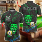 BlueJose Billiards Devil 9-Ball Design Personalized Name Shirt (4 Colors)