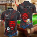 BlueJose Billiards Devil 8 & 9-Ball Design Personalized Name Shirt (4 Colors)