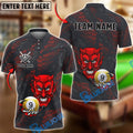 BlueJose Billiards Devil 9-Ball Design Personalized Name Shirt (4 Colors)