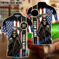 BlueJose Billiards Ball 8 Grim Reaper USA Flag Gothic Style Personalized Shirt
