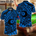 BlueJose Billiards Ball 8 Tribal Abstract Pattern Personalized Name Shirt (6 Colors)