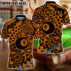 BlueJose Billiards Ball 8 Tribal Abstract Pattern Personalized Name Shirt (6 Colors)