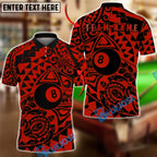 BlueJose Billiards Ball 8 Tribal Abstract Pattern Personalized Name Shirt (6 Colors)
