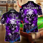 BlueJose Billiards Gothic Cross Skull Flame 8 Ball Personalized Name Shirt (4 Colors)