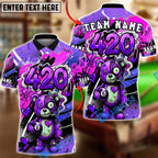 BlueJose Billiards Ball 8 420 Bear Paint Splash Customized Name, Team Name 3D Shirt (4 Colors)